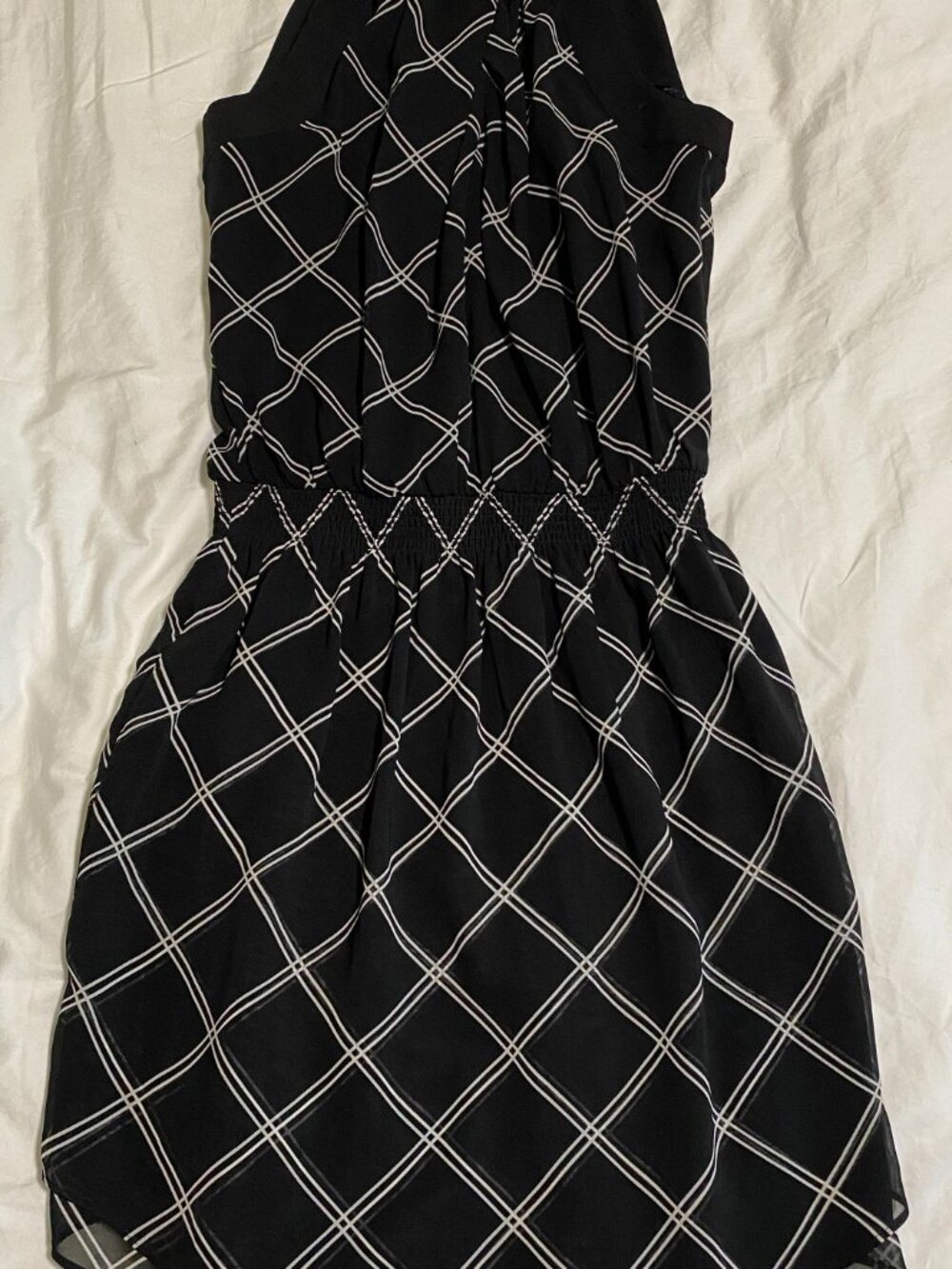 White House Black Market Sleeveless Keyhole Geometric Black Dress Size 00 NWOT - Picture 3 of 3